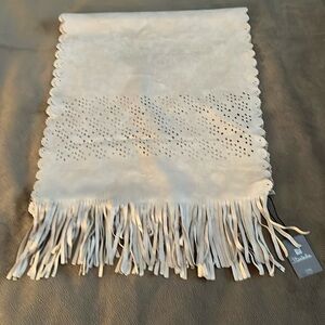 NWT Suede Scarf with Fringe